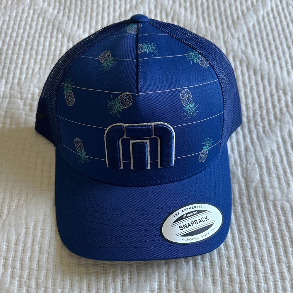 Travis Matthew Blue Snapback Hat with Pineapple Design